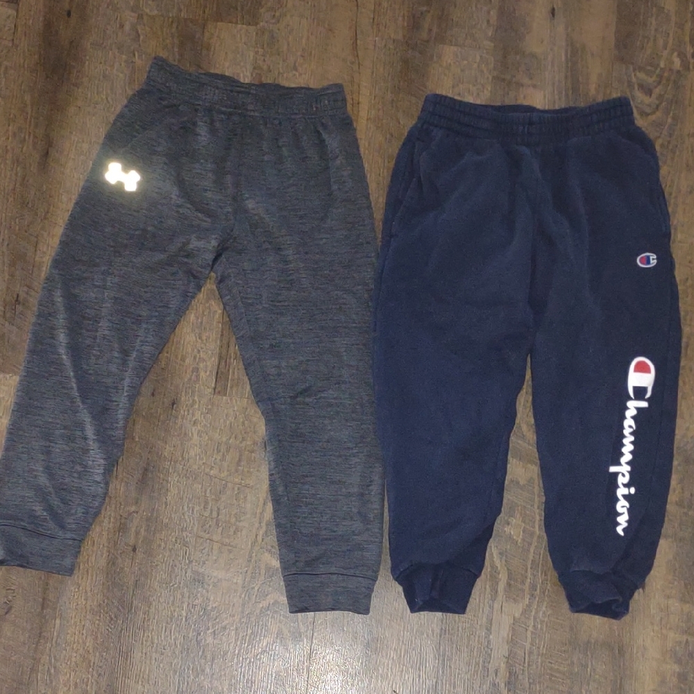 Champion Blue Joggers Sweatpants Elastic Cuffs And Under Armour Pants